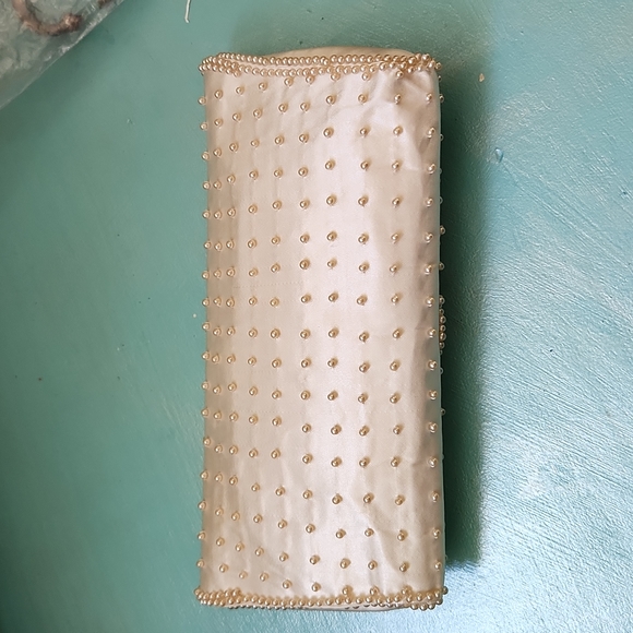 Vintage 50\'s/60\'s Glam Satin Beaded Purse / Clutch